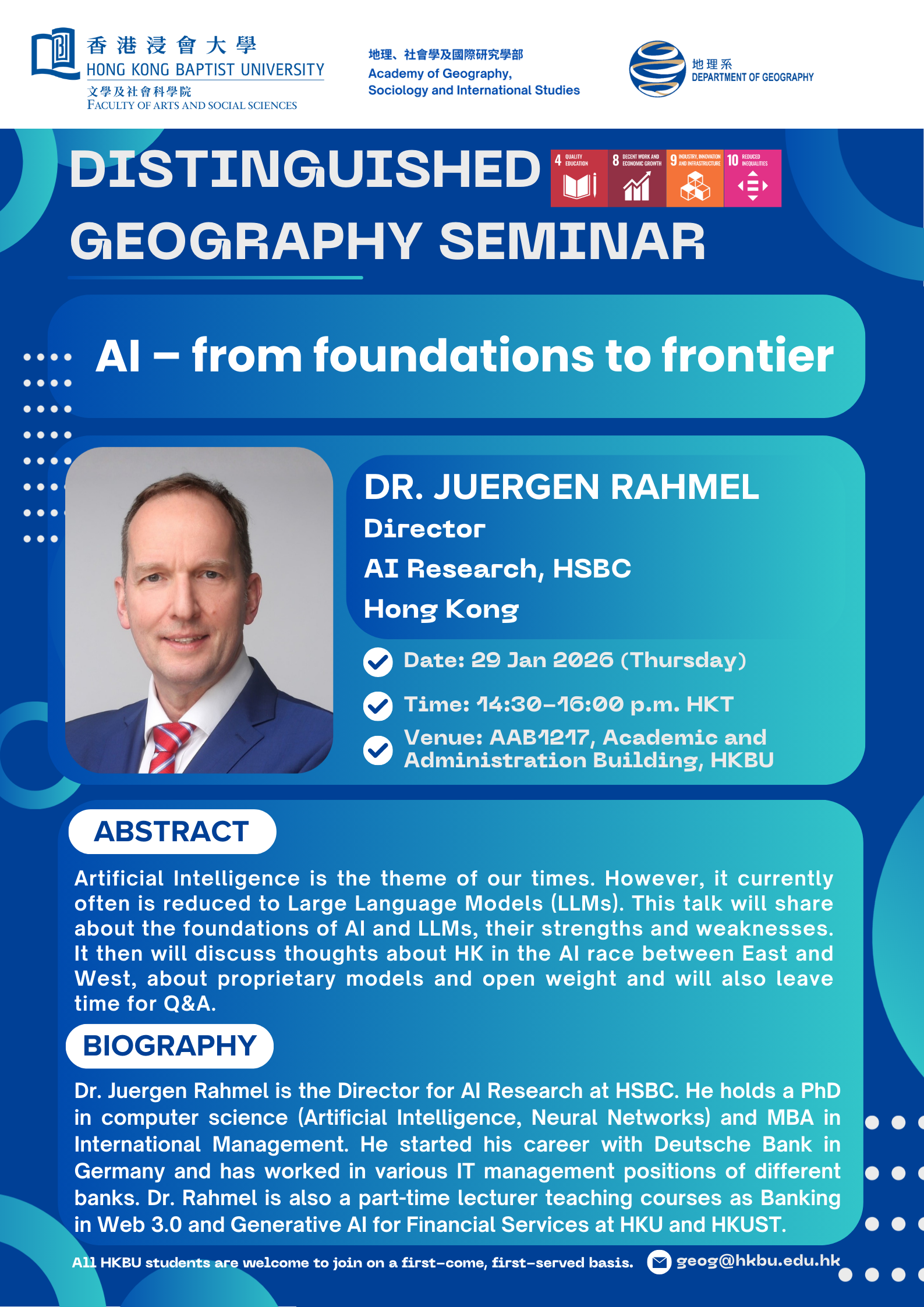 Distinguished Geography Lecture