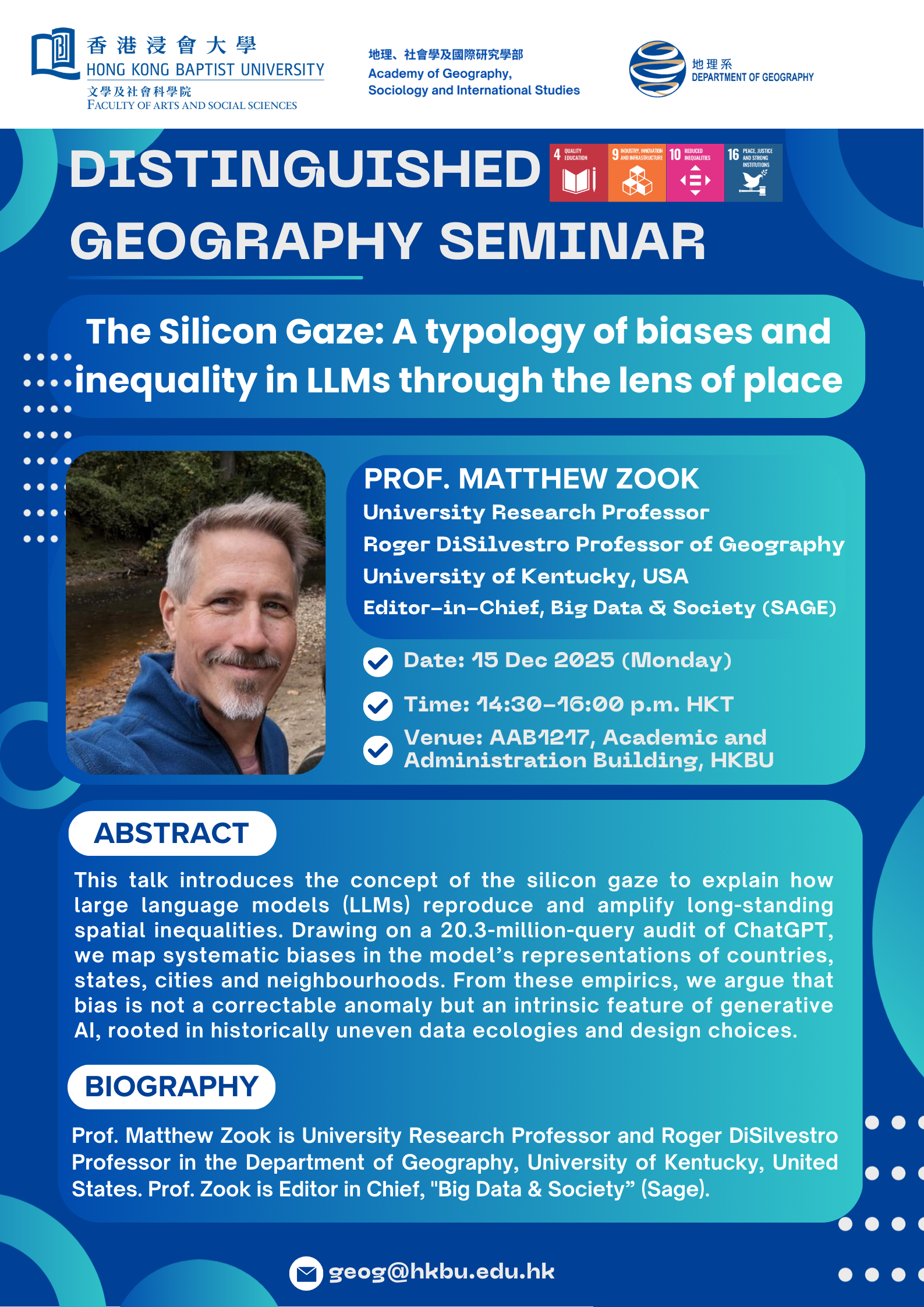 Distinguished Geography Lecture